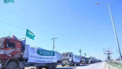 وصول قوافل إغاثية سعودية جديدة إلى شمال قطاع غزة