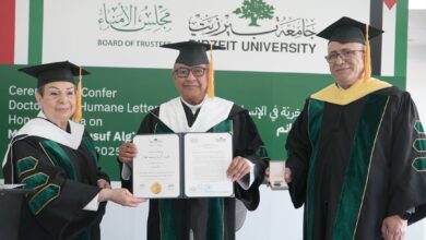 بيرزيت تكرّم قتيبة الغانم بمنحه الدكتوراه الفخرية